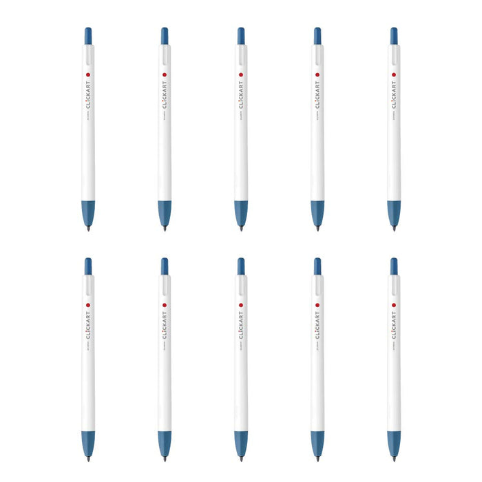 Zebra 10-Pack Blue Gray Clickart Water-Based Pens B-Wyss22-Bgr