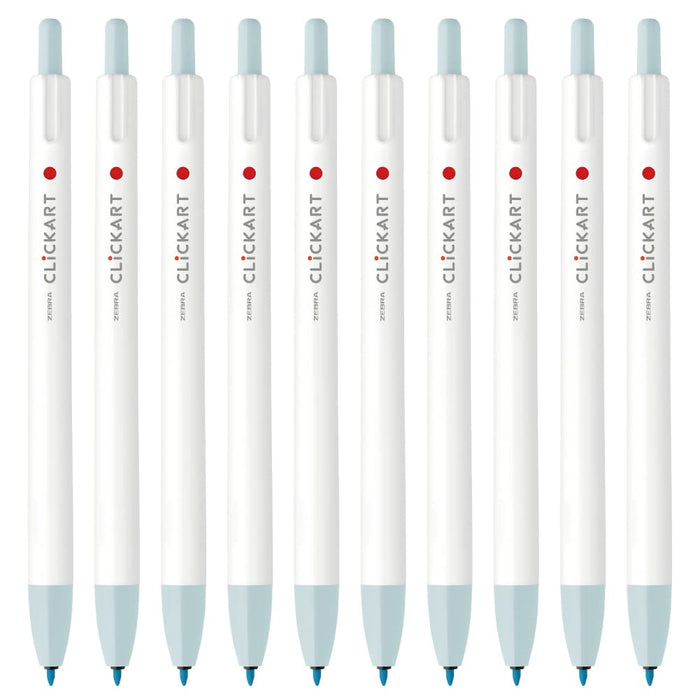 Zebra Clickart Powder Blue Water-Based Pen Pack of 10 Pieces - B-Wyss22-Pob