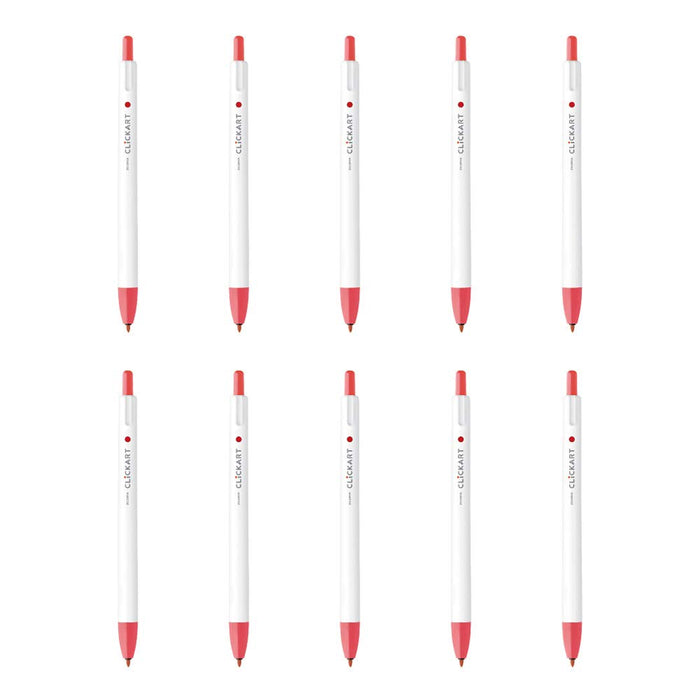 Zebra ClickArt Water-Based Pen Salmon Pink 10-pack