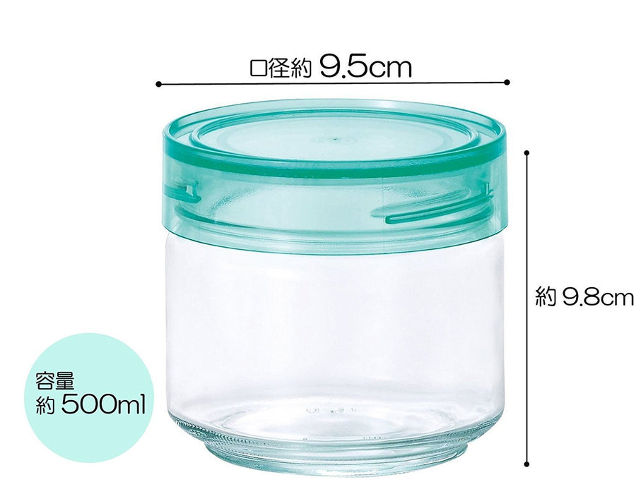 Aderia 500Ml Green Glass Canister - Airtight Seasoning Jar & Coffee Beans Storage