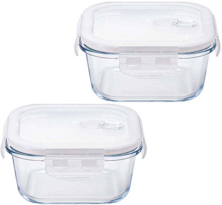 Aderia Japan Glass Food Storage Containers - 500ml, Set of 2