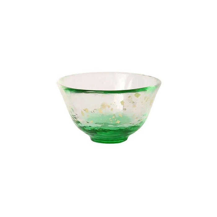 Aderia Hand-Blown Japan Sake Glass - 50ml Green Tsugaru Vidro