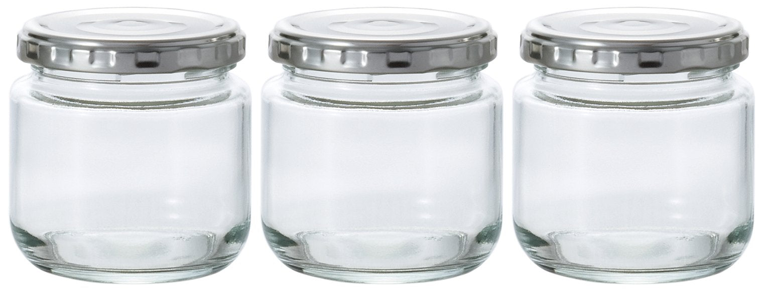 Aderia 190Ml Twist Cap Glass Canister Set of 3 - Airtight Seasoning Jar & Coffee Beans Storage