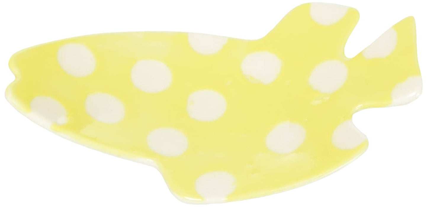 Aito Leo Lionni Swimmy Bean Plate 8x4cm Yellow Dot Seto Ware 278217