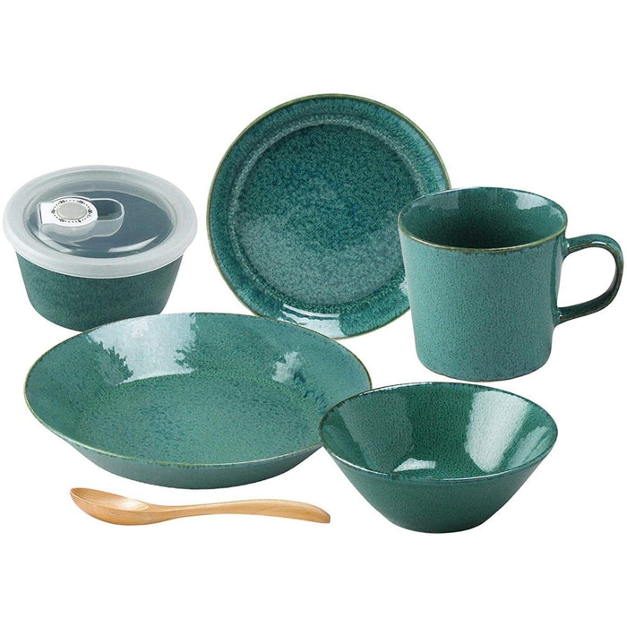 Aito Mino Ware Natural Color 6Pc Tableware Set Green Dishwasher/Microwave Safe 567506