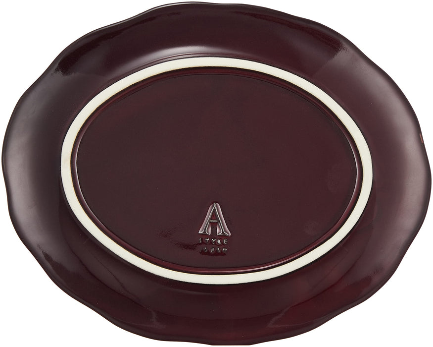 Aito Lien Lien Plate Dish Oval Plate 18cm S Purple Mino Ware Dishwasher/Microwave Safe 267838