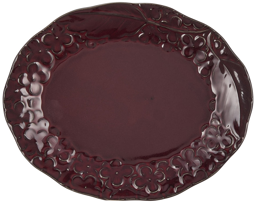 Aito Lien Lien Plate Dish Oval Plate 18cm S Purple Mino Ware Dishwasher/Microwave Safe 267838