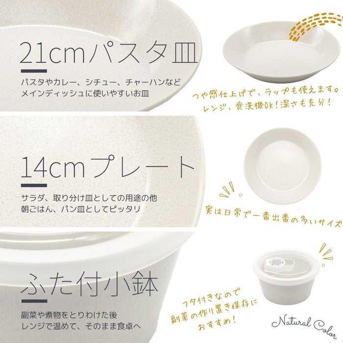 Aito 自然色 6 件套象牙白 Mino Ware 餐具套装 适用于洗碗机/微波炉 日本制造 567523