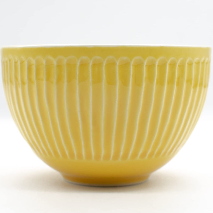 Aito Mino Ware 266345 Bowl Plate Cereal Bowl & Spoon 11cm Yellow Microwave/Dishwasher Safe