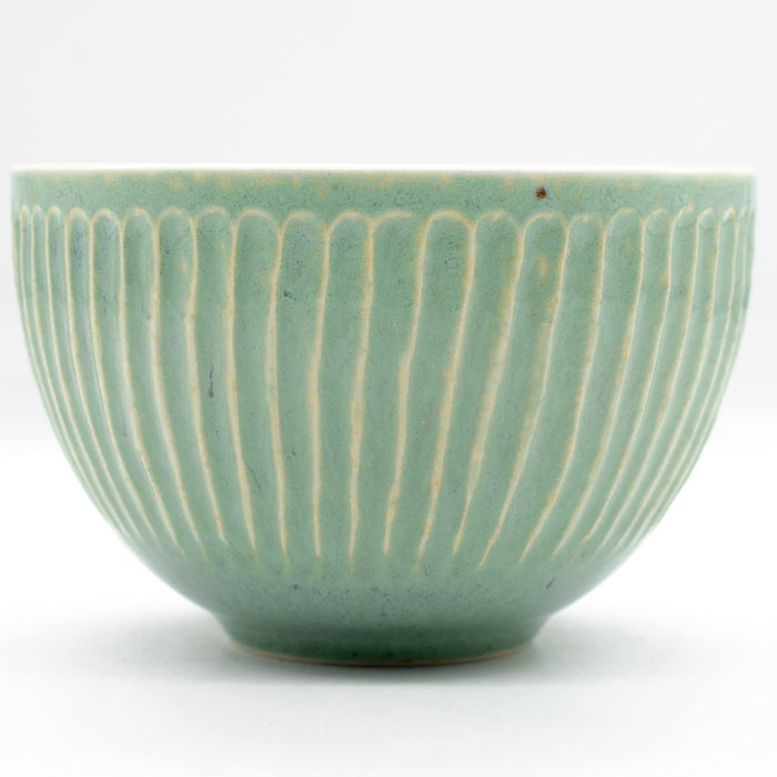 Aito Ripple Bowl 410ml Light Green Mino Ware Japan 266436+Spoon