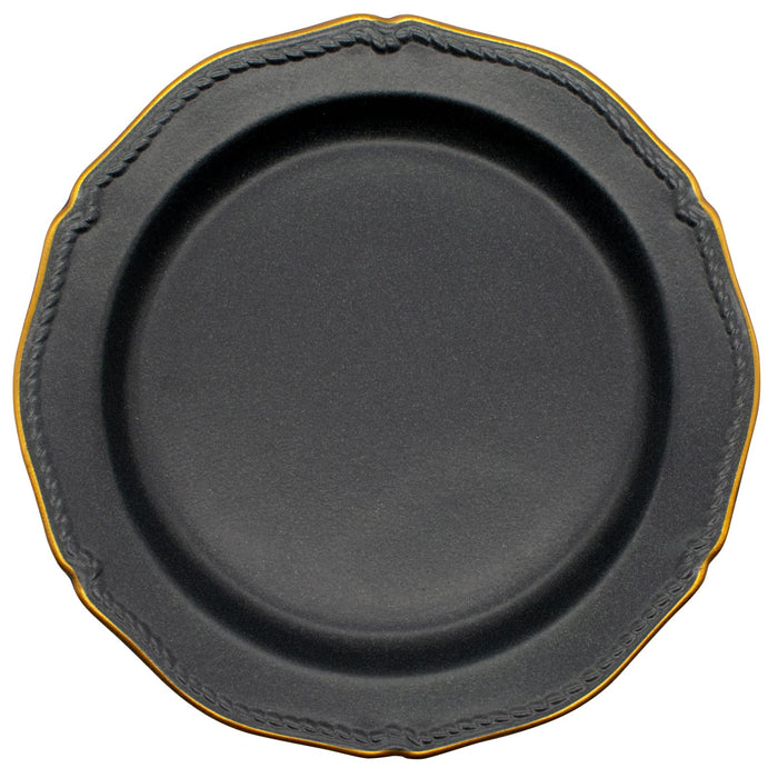 Aito Stitch Plate Dish M 20cm Black Mino Ware Japan