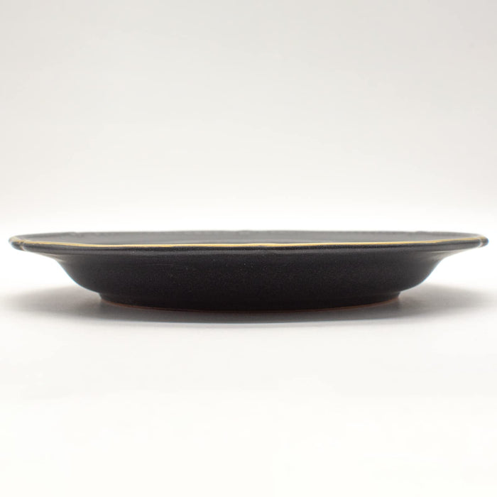 Aito Stitch Plate Dish M 20cm Black Mino Ware Japan