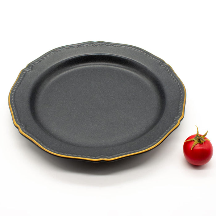 Aito Stitch Plate Dish M 20cm Black Mino Ware Japan