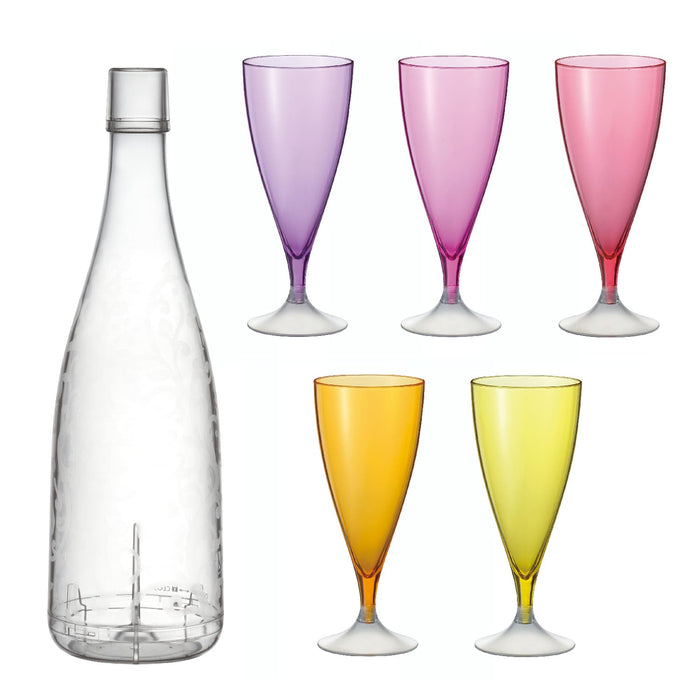 Akebono Glass Five Champagne Glass Set - Elegant Glassware for Celebrations