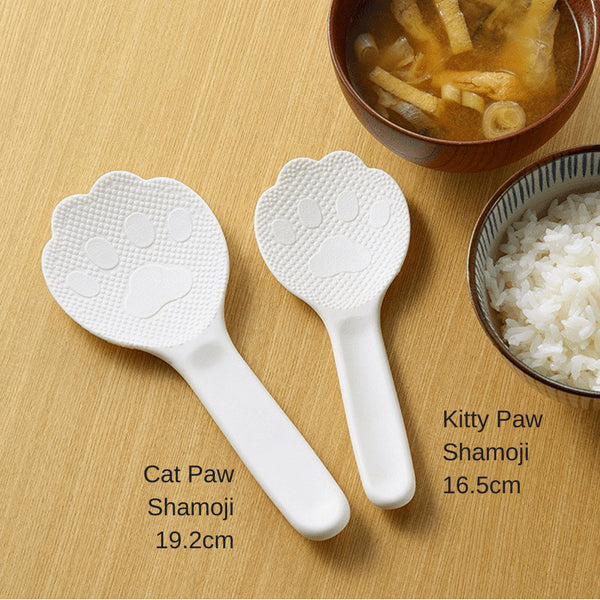 Akebono Non-Stick Kitty Cat Paw Shamoji Rice Spatula - Pink (19.2cm)