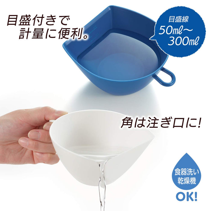 Akebono Sangyo Colander Bowl Set Mz-3505 White S Japan Quick Scoop No Spill Scale Hook Microwave Safe