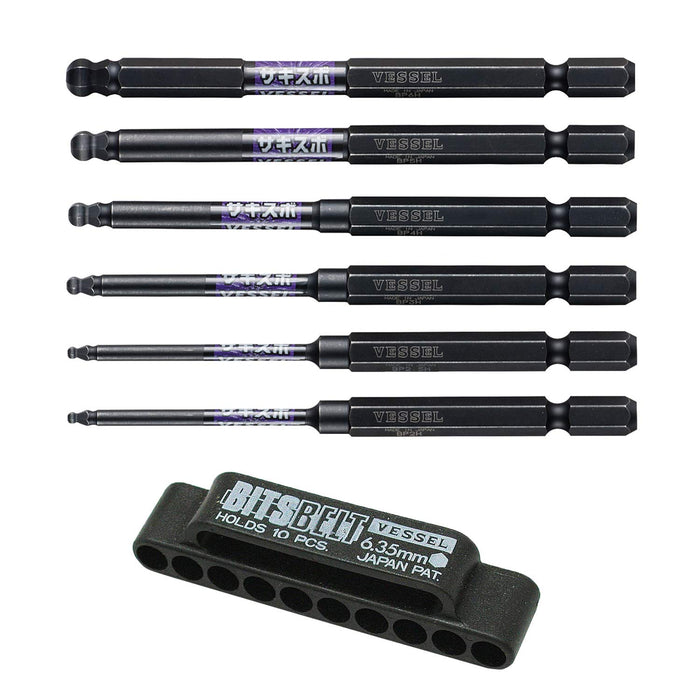 Vessel SS16BP-6PSA 6-Piece Ball Point Driver Bit Set with Holder