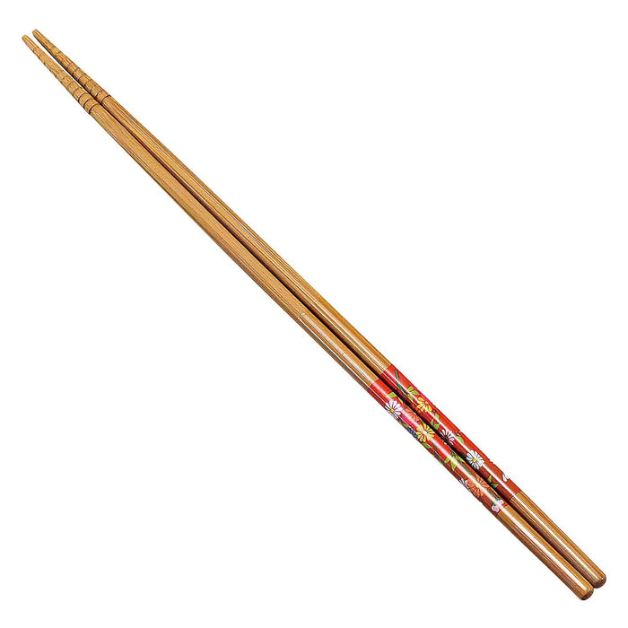 Aoba Bamboo Cooking Chopsticks - Chrysanthemum Design