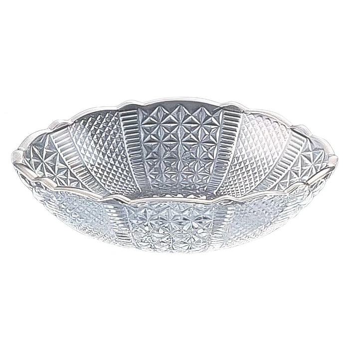 Aoyama Glass Medium Bowl - Edo Pattern Platinum Exquisite Tableware for Elegant Dining