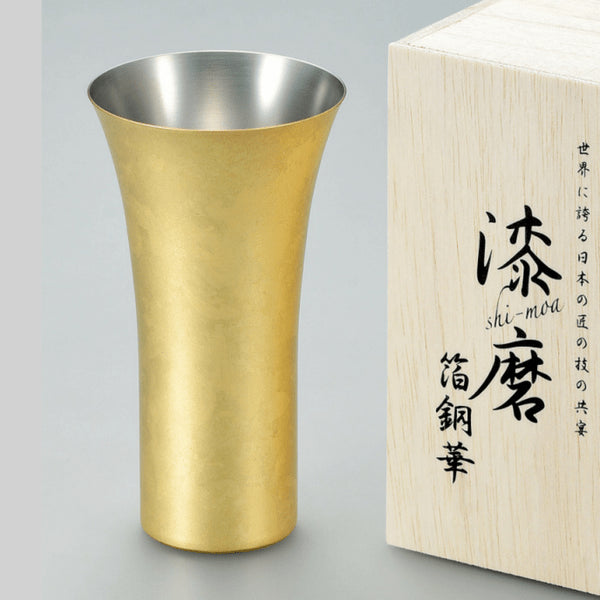 Asahi Shi-Moa 金澤金箔銅啤酒杯 380 毫升 - 含優雅禮盒