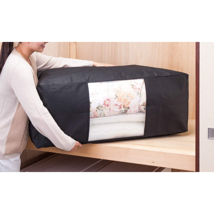 Astro Japan Futon Storage Bag Set - Black Non-Woven Fabric, Antibacterial & Odor Resistant