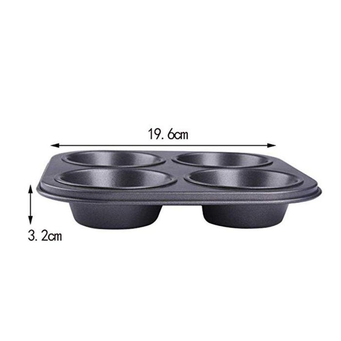 Cz-Ing Japanese Muffin Pan - Non-Stick Carbon Steel Baking Mold Tray (4 Cavities, 3 Plates)