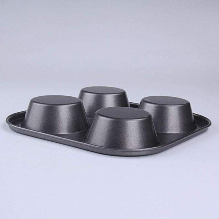 Cz-Ing Japanese Muffin Pan - Non-Stick Carbon Steel Baking Mold Tray (4 Cavities, 3 Plates)