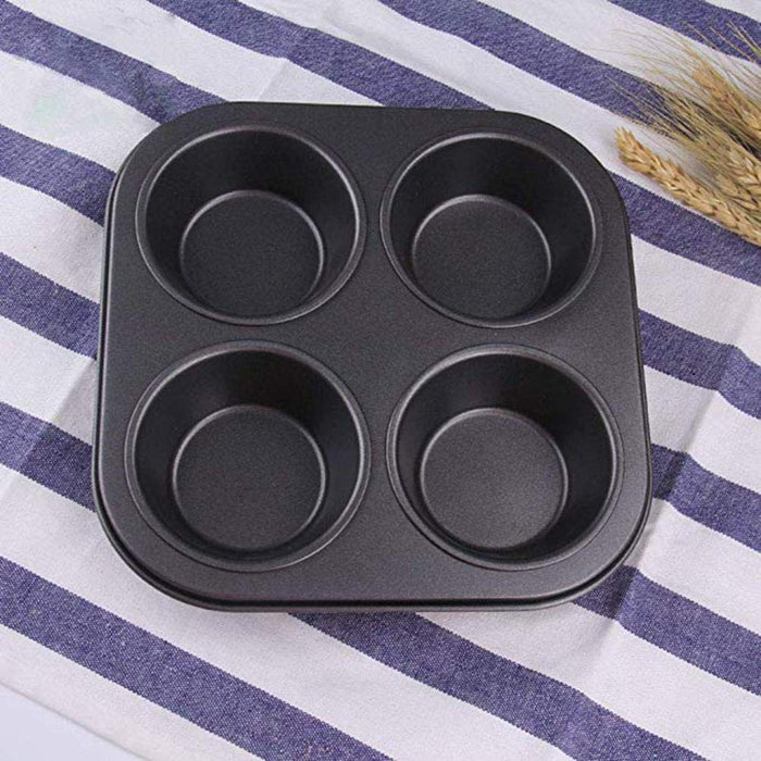 Cz-Ing Japan 4-Cavity Non-Stick Muffin Pan Carbon Steel Baking Mold Tray