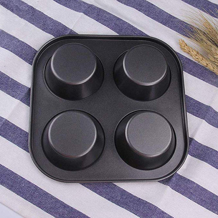 Cz-Ing Japan 4-Cavity Non-Stick Muffin Pan Carbon Steel Baking Mold Tray