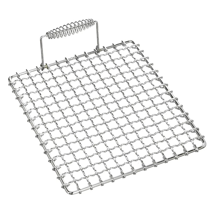 Premium 27cm Single Handle BBQ Grill Mesh - Ebematsu Japan Stainless Steel Chrome Plated