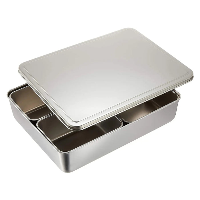 Ebm Stainless Steel Yakumi Seasoning Container - 4 Compartment Square Design