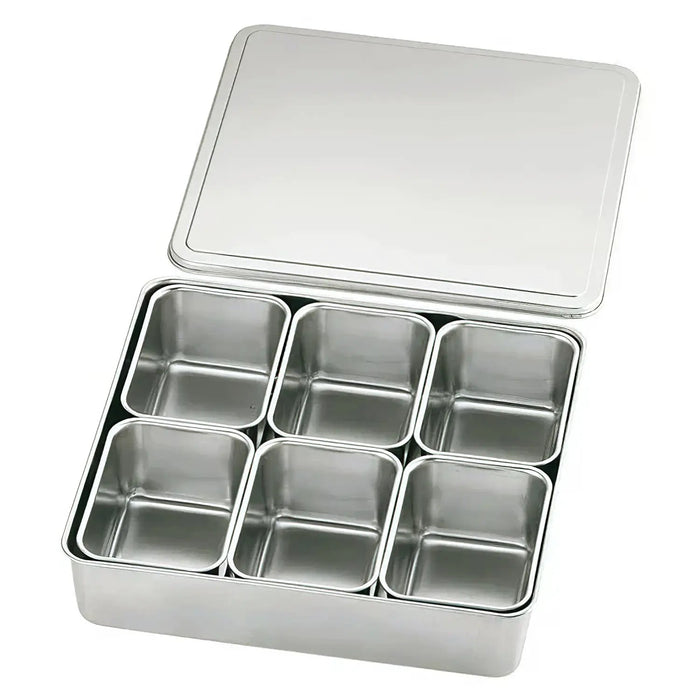 Ebm Stainless Steel Yakumi Seasoning Container - 6 Compartments