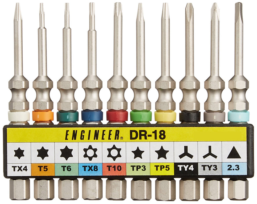 Engineer Screw Bit Set 10pc DR-18