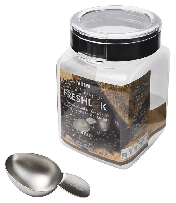 Takeya Coffee Bean Storage Container 1.1L - Fresh Lock & Measuring Spoon - Made In Japan