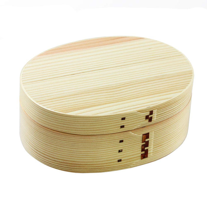 Eemon Of The Festival Japanese Magewappa Oval Bento Box - Natural Domestic Finish