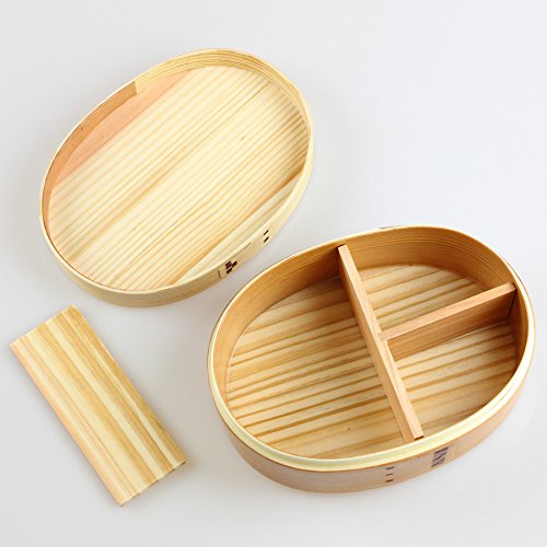 Eemon Of The Festival Japanese Magewappa Oval Bento Box - Natural Domestic Finish