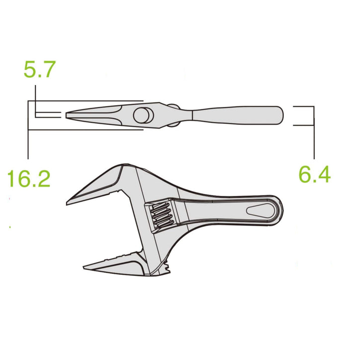 Fujiya FLS-43-BG Light Short Monkey Wrench 43mm Black Gold Grip