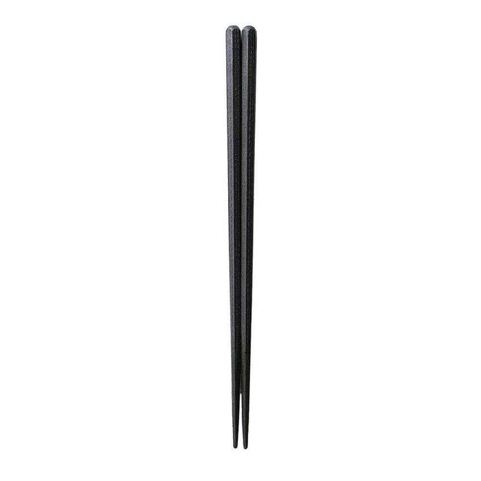 Fukui Craft Japanese Resin Hexagonal Wood Grain Chopsticks - Elegant Black Design