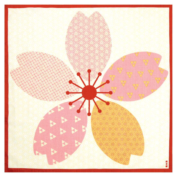 Sakura Red Japanese Cloth - Hama Pattern 50Cm