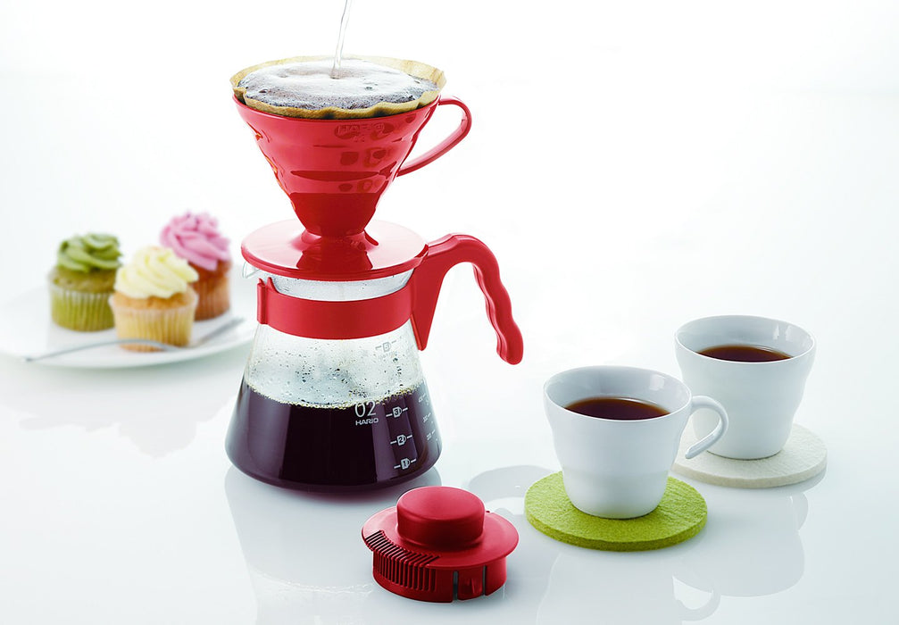 Hario V60 02 Coffee Drip Set 1-4 Cups Red VCSD-02R