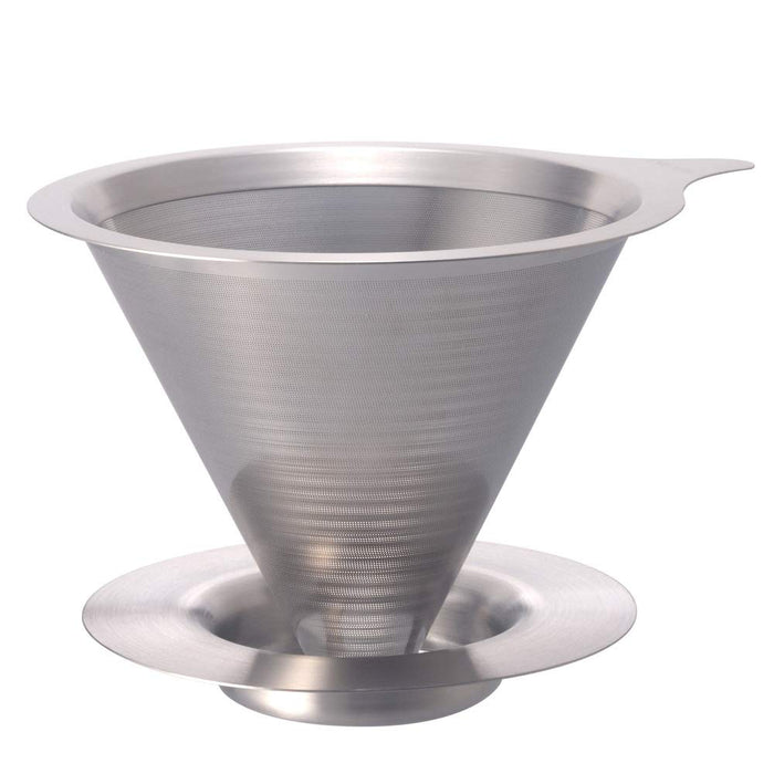 Hario DMD-02-HSV Double Mesh Metal Dripper 1-4 Cups Silver SS