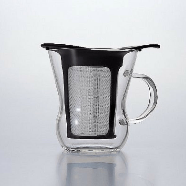 Hario Glass Mug with Infuser 200ml - White