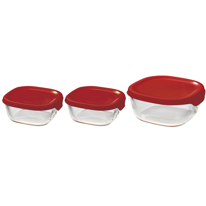 Hario KST-2012-R Heat Resistant Glass Storage Container 3pcs Japan