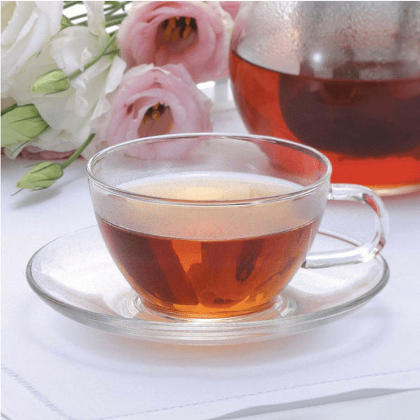 Premium Hario Glass Teacup & Saucer Set - 230ml Capacity