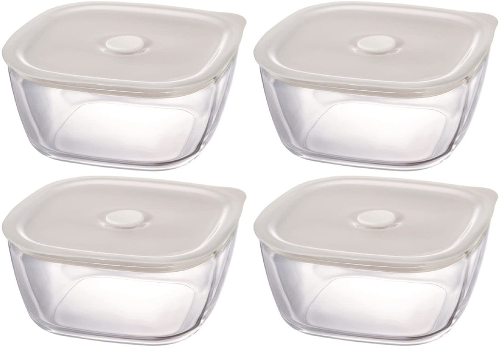 Hario Japan Glass Airtight Storage Container Set (1200ml, 4-Pack)