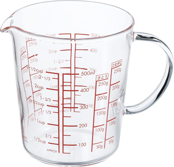 Hario Heat-Resistant Glass Measure Cup 500ml MJCW-50-R-BK