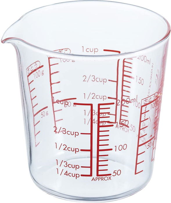 Hario Heat-Resistant Glass Measuring Cup 200Ml MJC-20-R-BK