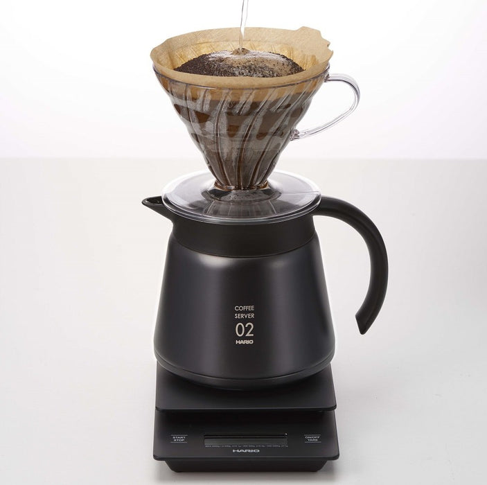 Hario V60 Black Thermal Stainless Steel Server 600 - Japanese-Made Server