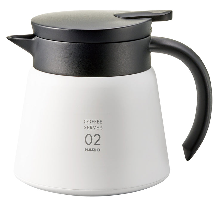 Hario V60 Stainless Steel Server 600 White - Japanese-Made Thermal Server