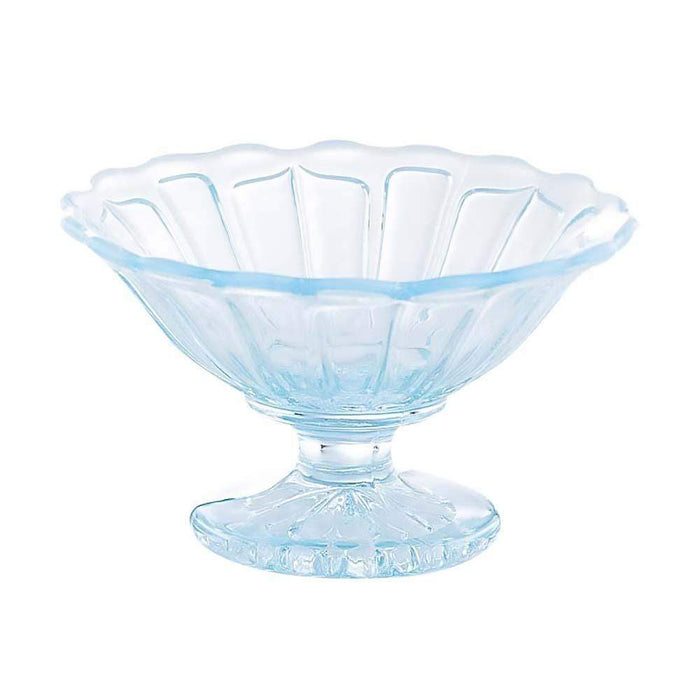 Blue Hirota Glass Japan Yukinohana Sundae Bowl - Premium Quality